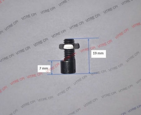 Axe filet&eacute; M6 excentr&eacute; GODIN longueur 19 mm