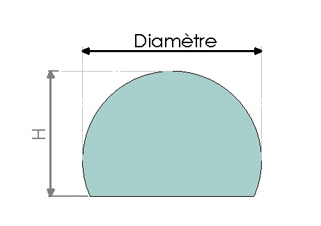 Vitre circulaire coup�e